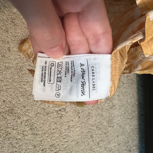 &Other Stories Capsule Yellow Floral Wrap Flowy Midi Kimono Wedding Guest Dress - Picture 9 of 10